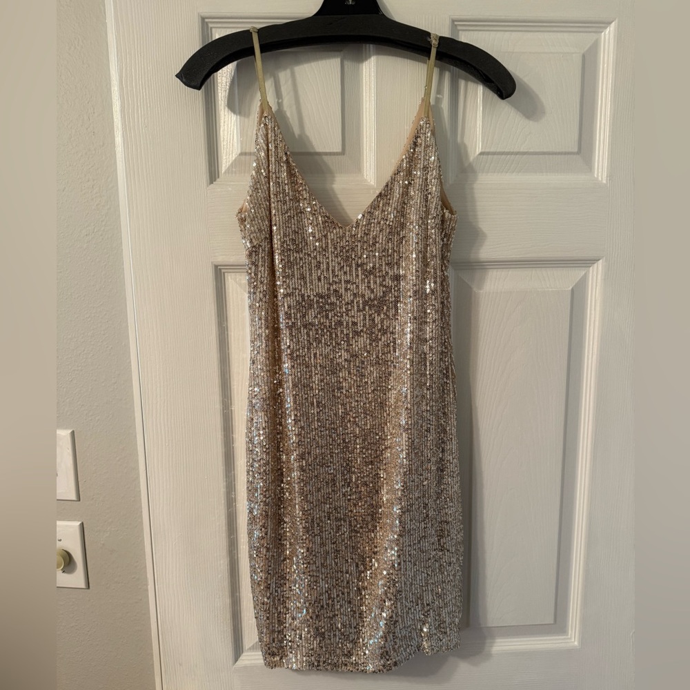 Lovely Day Silver Sequin Mini Dress